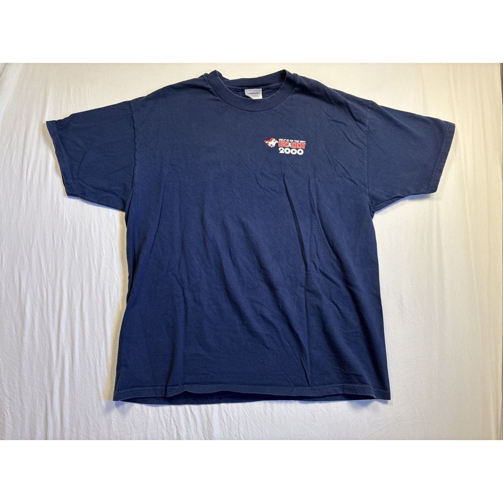 George Bush Dick Cheney - Size XL- Bush / Cheney 2000 Shirt Y2K Election Blue